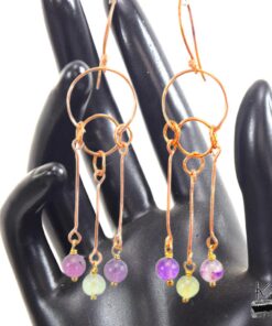 Alternative view of Boucles d'oreille Kay - fluorite et cuivre