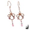 Boucles d'oreilles artisanales Ayanna en cuivre naturel et perles de rubis rose