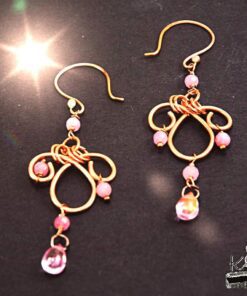 Alternative view of Boucles d’oreille Ayanna – rubis et cuivre