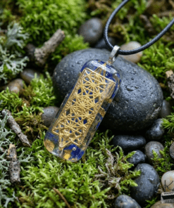 Alternative view of Pendentif Orgone Orgonite "Manny" avec Fleur de Vie et lapis lazuli