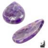 Pierre à souci en améthyste violette en forme de goutte avec encoche pour le pouce