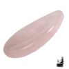 Pierre à souci en quartz rose naturel en forme de goutte avec une encoche ergonomique pour le pouce