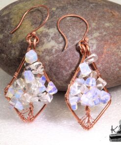 Alternative view of Boucles d'oreille Cenian - cuivre et opalite