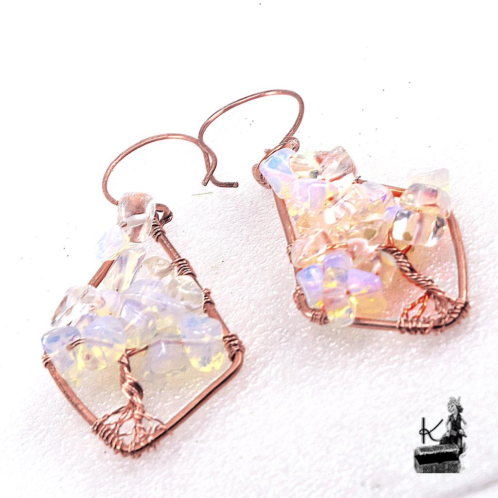 Boucles d'oreille Cenian - cuivre et opalite – Image 5