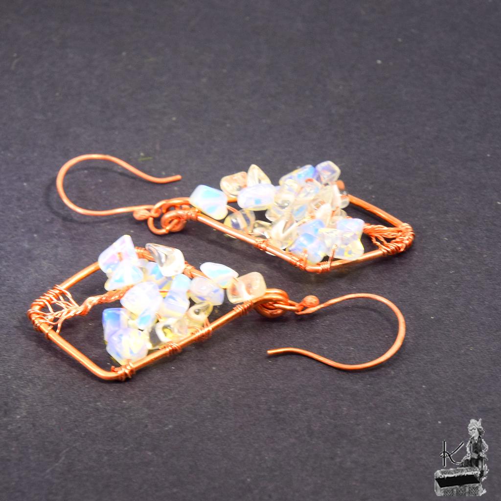 Boucles d'oreille Cenian - cuivre et opalite – Image 4