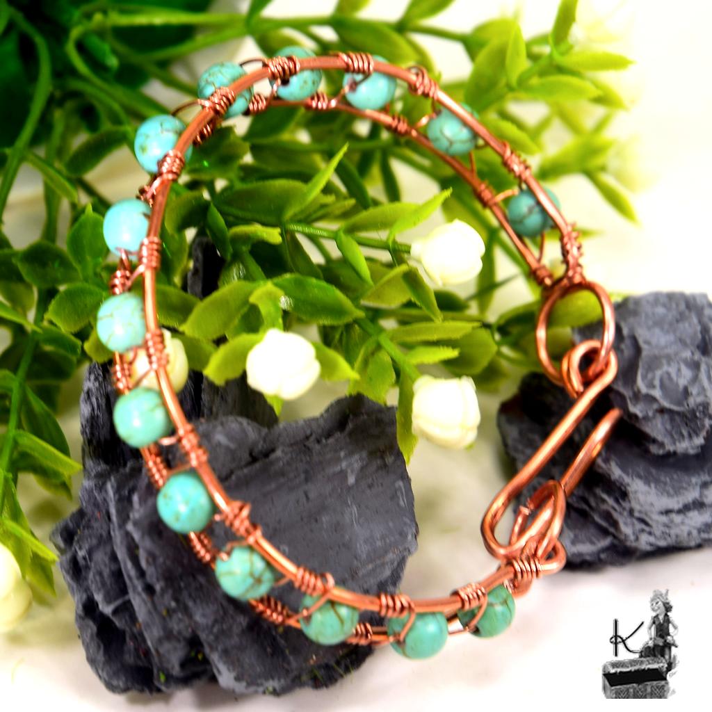 Bracelet Yvain - cuivre naturel et howlite – Image 5