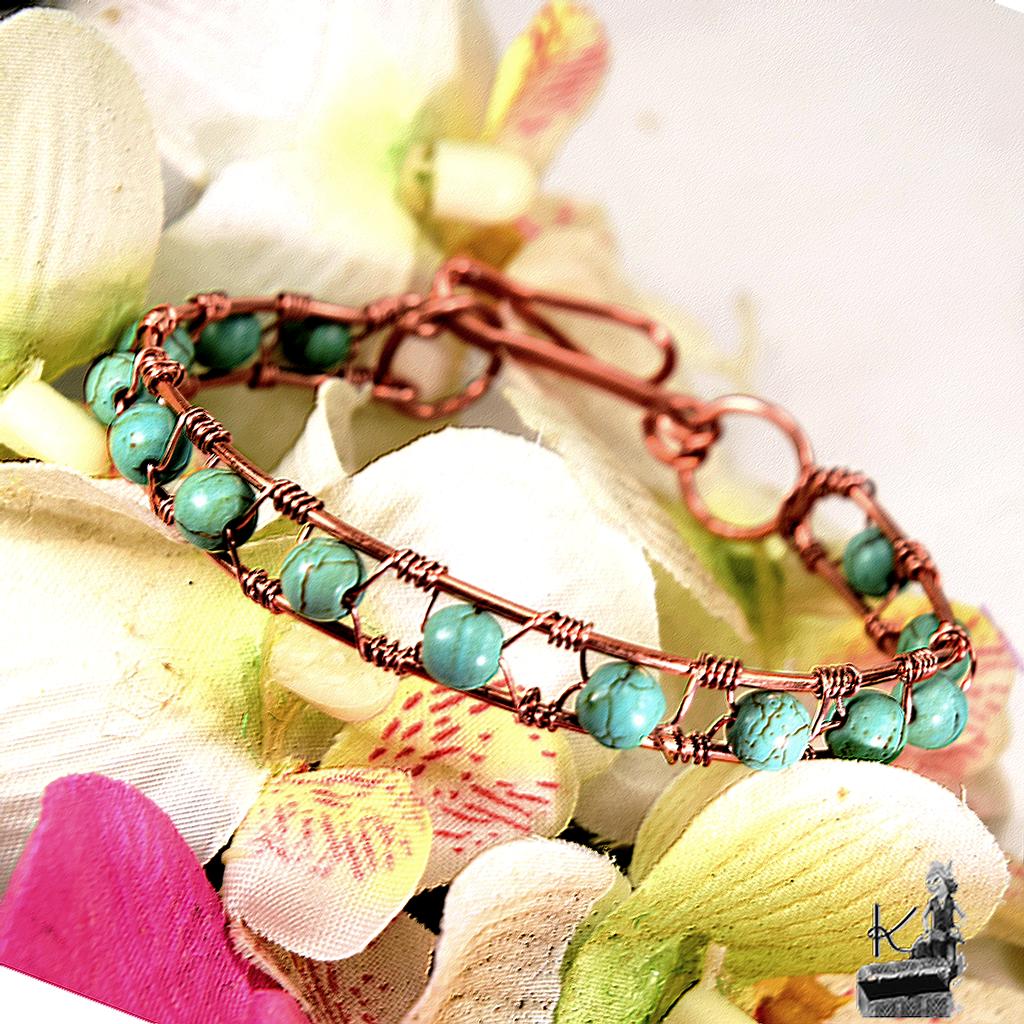 Bracelet Yvain - cuivre naturel et howlite – Image 6