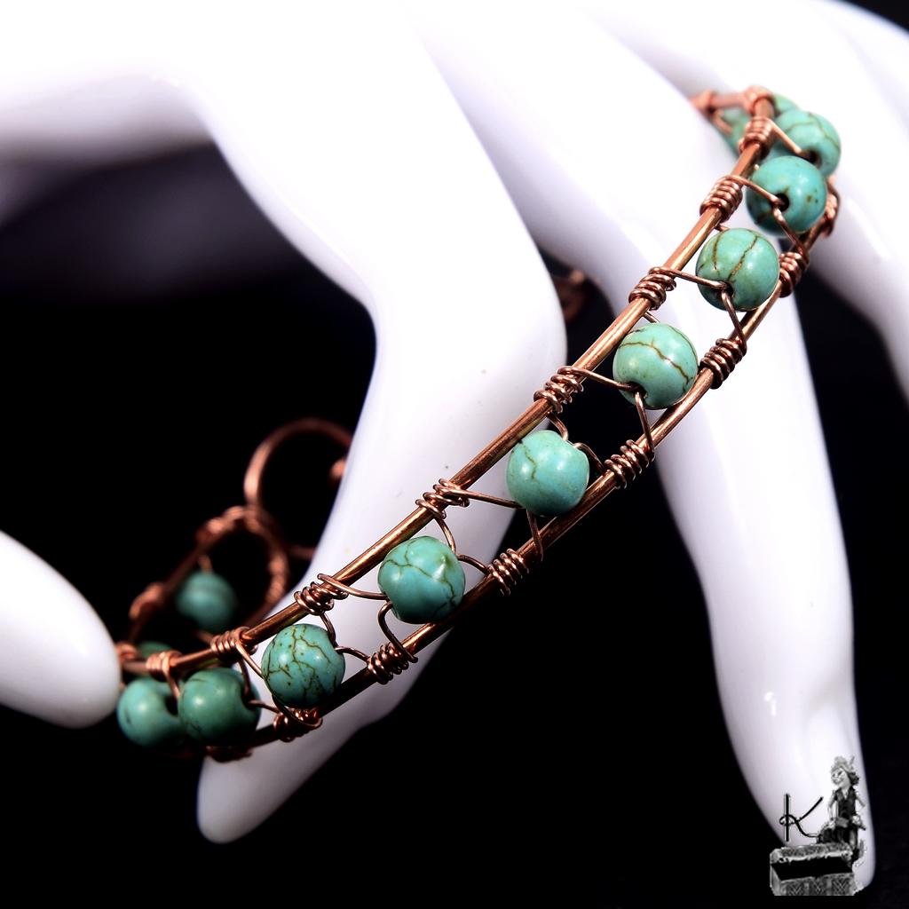 Bracelet Yvain - cuivre naturel et howlite – Image 2