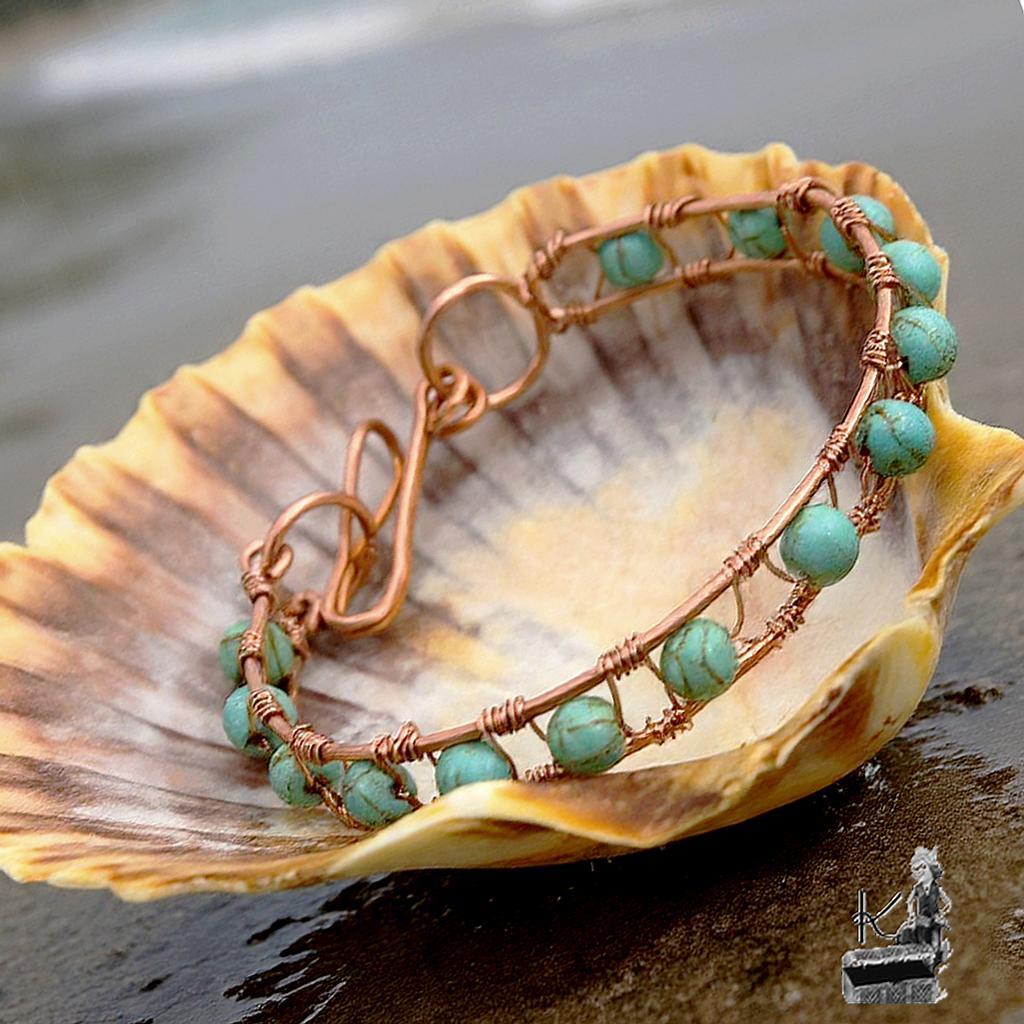 Bracelet Yvain - cuivre naturel et howlite – Image 3