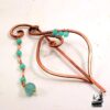 Barrette à cheveux artisanale en cuivre et perles d'amazonite, modèle Idriel, pièce unique.