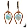 Boucles d'oreilles Elara pendantes en cuivre naturel avec perles en agate rubanée, création artisanale Le Trésor des Korriganes.