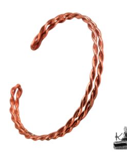 Bracelet jonc Glynis en cuivre torsadé à la main, bijou artisanal inspiré par la légende de l'Île au Trésor.