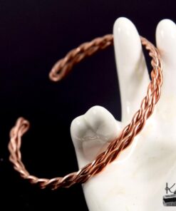 Alternative view of Bracelet jonc Glynis - cuivre naturel torsadé