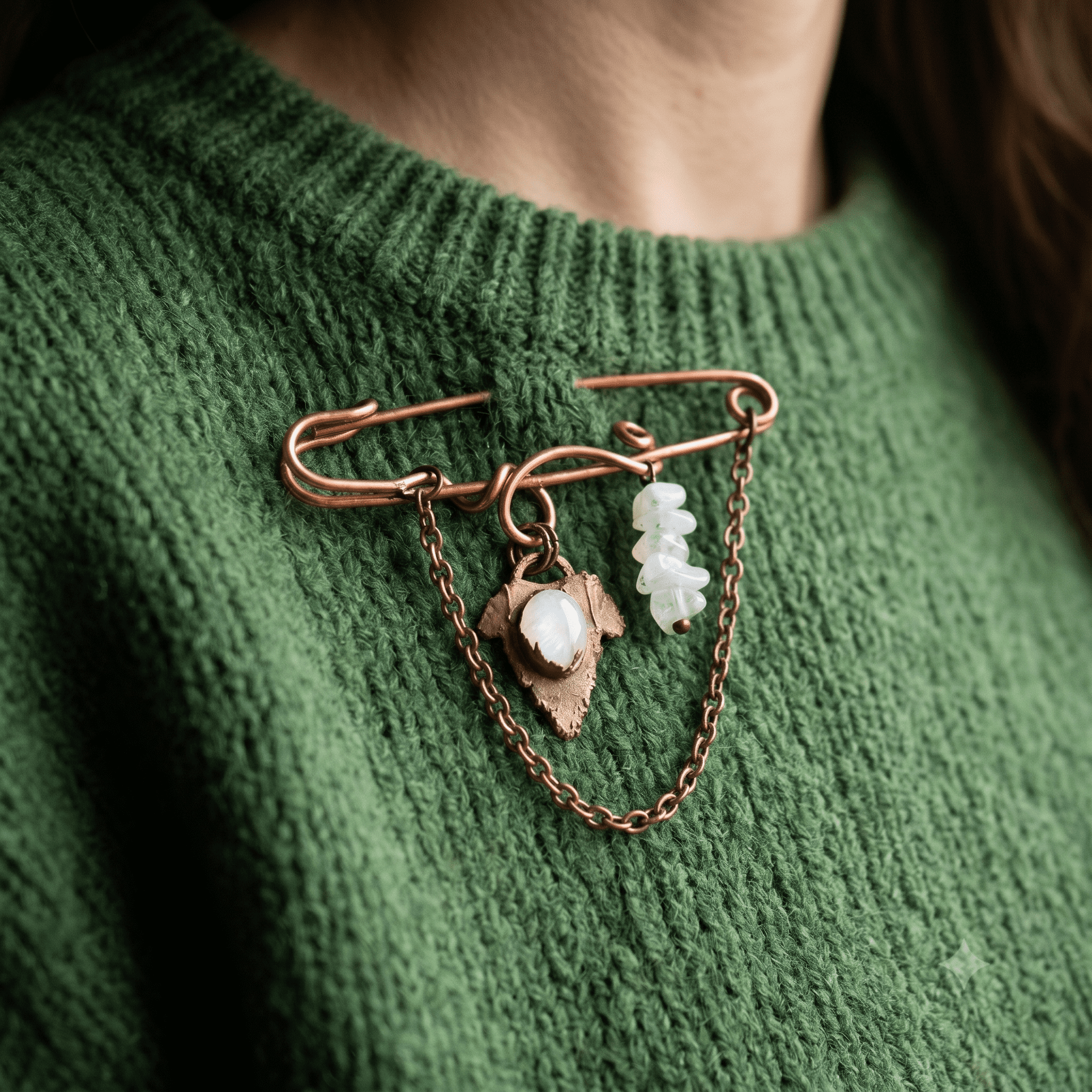 Broche épingle Eira - pierre de lune – Image 2