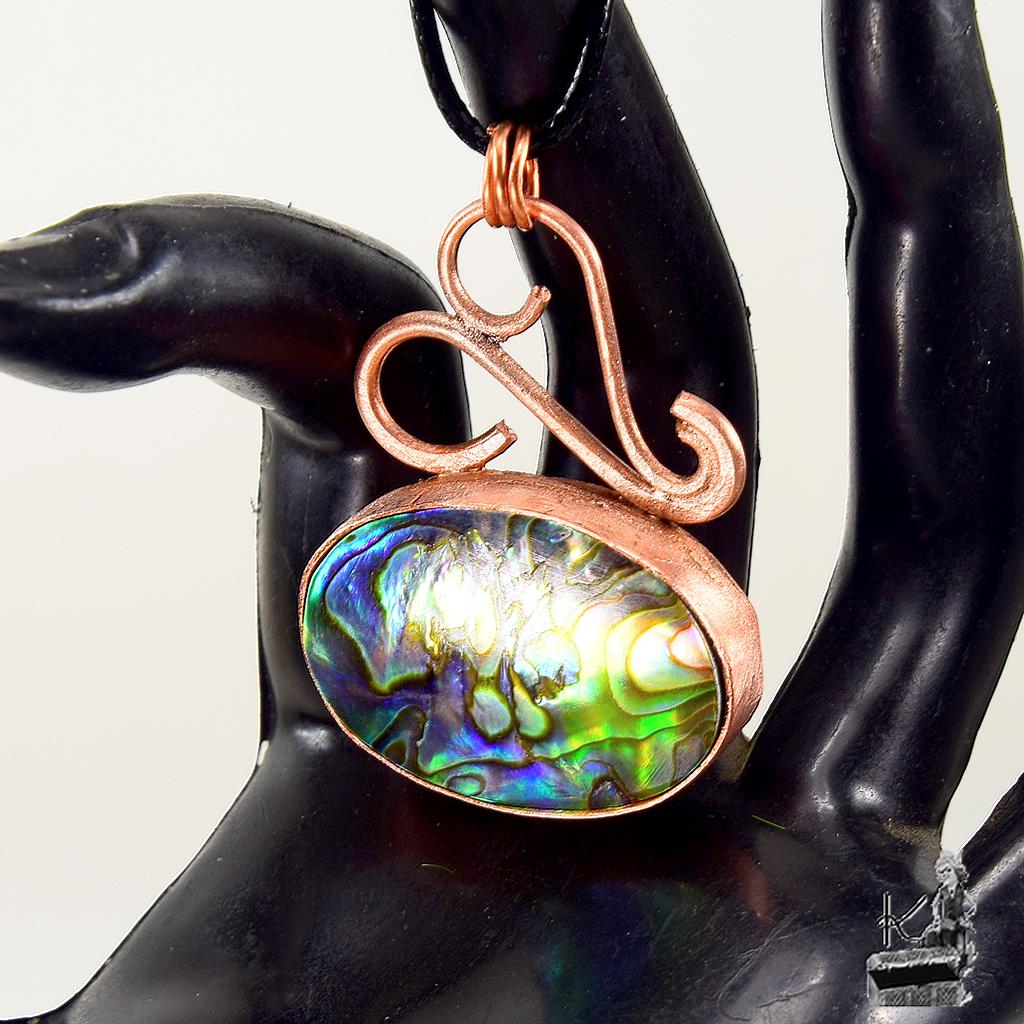 Pendentif Haliotis - abalone et cuivre naturel – Image 3