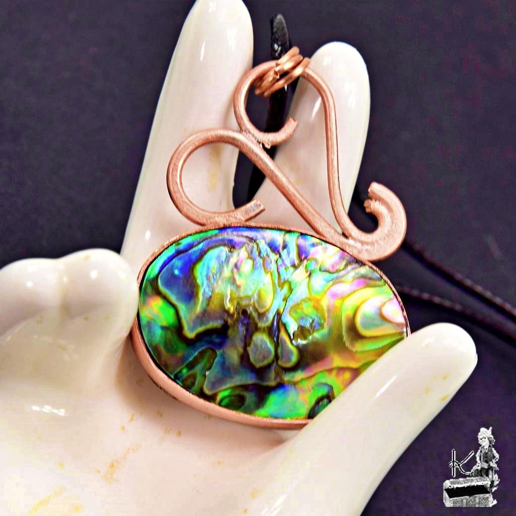 Pendentif Haliotis - abalone et cuivre naturel – Image 2