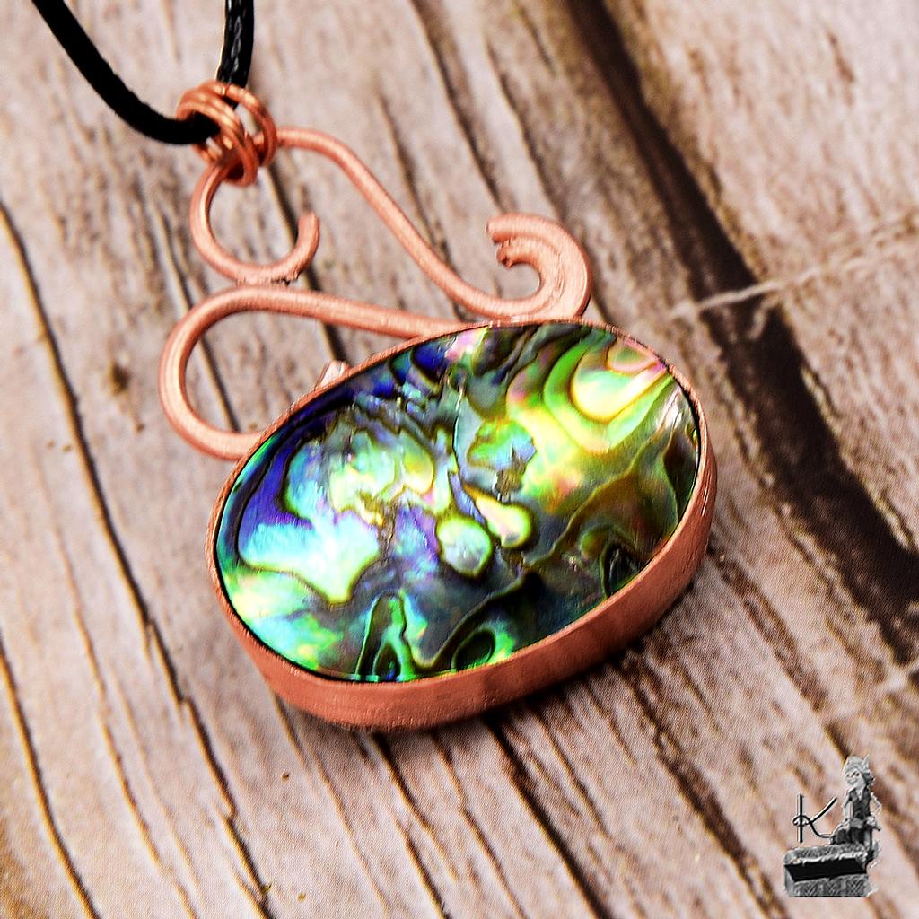 Pendentif Haliotis - abalone et cuivre naturel – Image 5