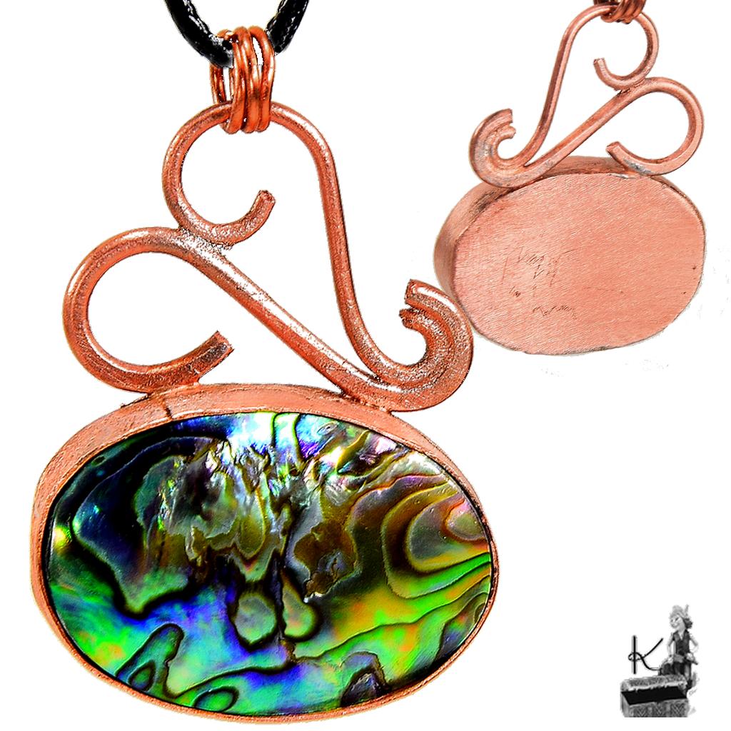 Pendentif Haliotis - abalone et cuivre naturel – Image 4