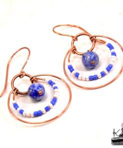 Boucles d'oreille Bega - cuivre et lapis lazuli – Image 3