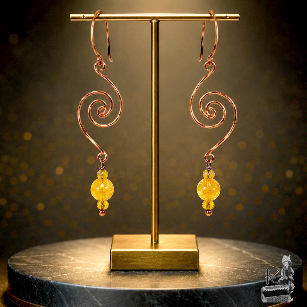 Boucles d'oreille Kea - cuivre naturel et citrine – Image 4