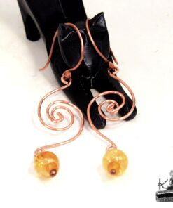 Alternative view of Boucles d'oreille Kea - cuivre naturel et citrine
