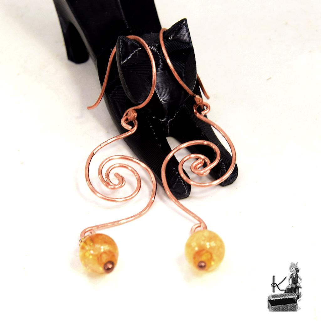 Boucles d'oreille Kea - cuivre naturel et citrine – Image 2