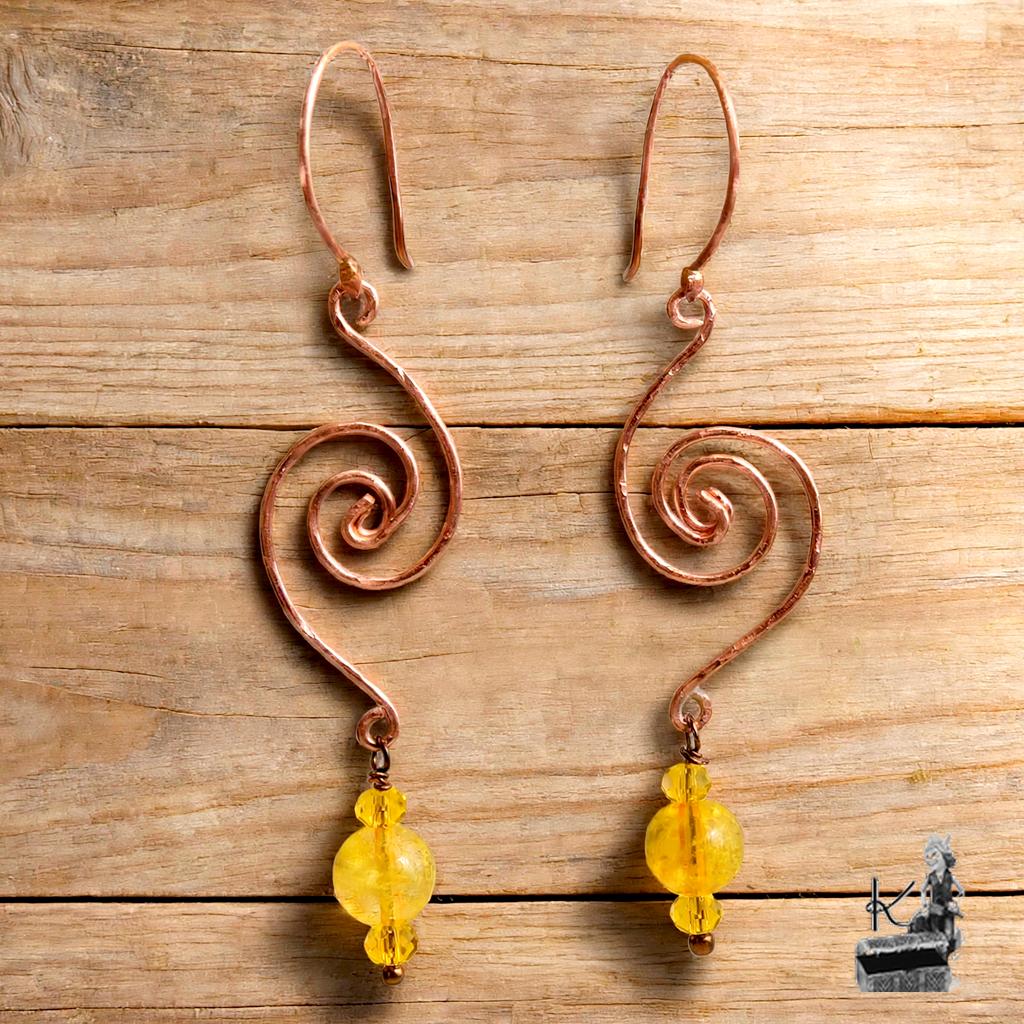 Boucles d'oreille Kea - cuivre naturel et citrine – Image 3