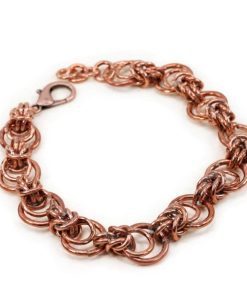 Bracelet en chainmaille Éclipse en cuivre naturel fait main