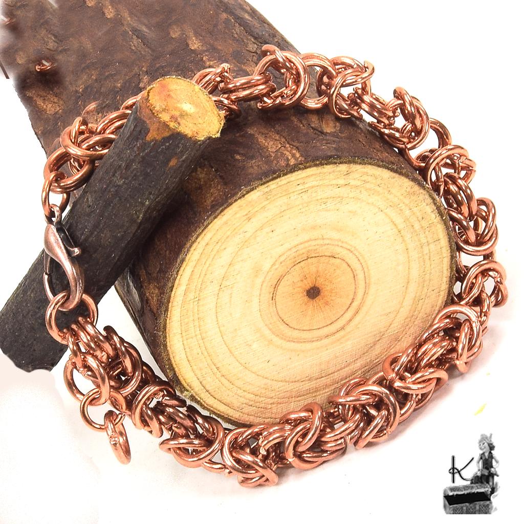 Bracelet homme en chainmaille Ogar - cuivre naturel – Image 7