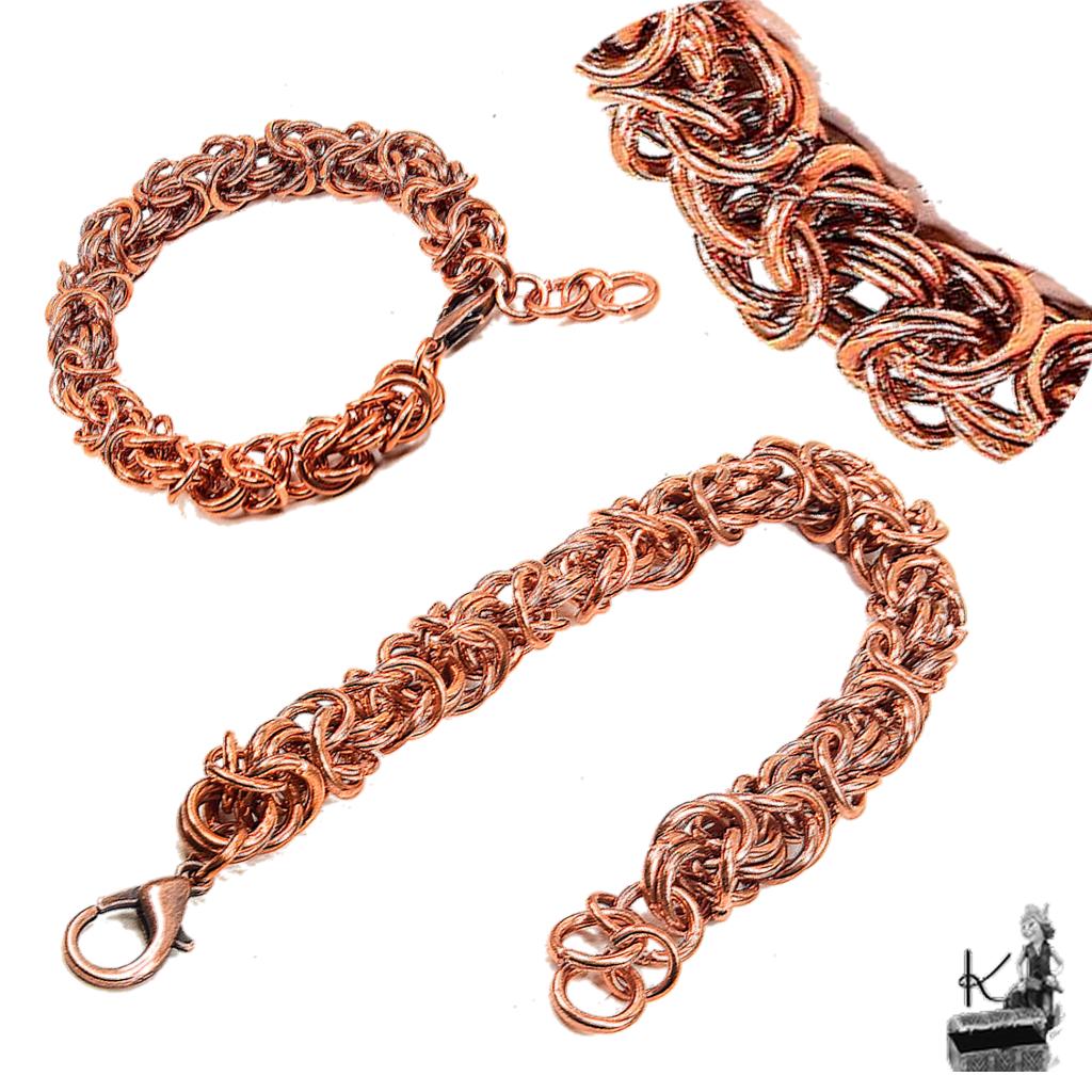 Bracelet homme en chainmaille Ogar - cuivre naturel – Image 3