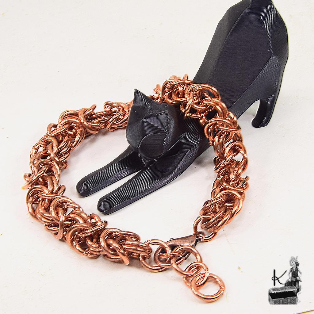 Bracelet homme en chainmaille Ogar - cuivre naturel – Image 4