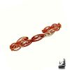 Bracelet jonc artisanal Kaou en cuivre tressé à 3 brins, design unique et rustique.