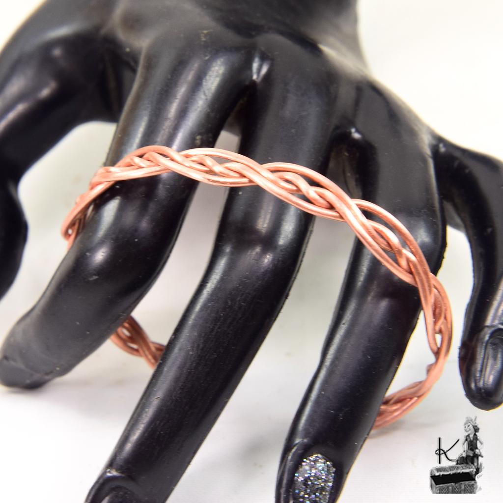 Bracelet jonc Kaou – cuivre naturel tressé 4 brins – Image 7