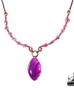 Collier bohème Galla - agate bandée et cuivre naturel – Image 3
