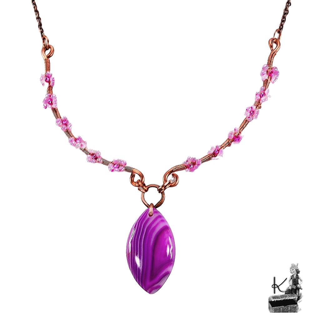 Collier bohème Galla - agate bandée et cuivre naturel – Image 3