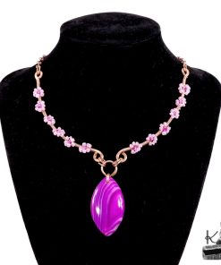 Collier bohème Galla - agate bandée et cuivre naturel – Image 4