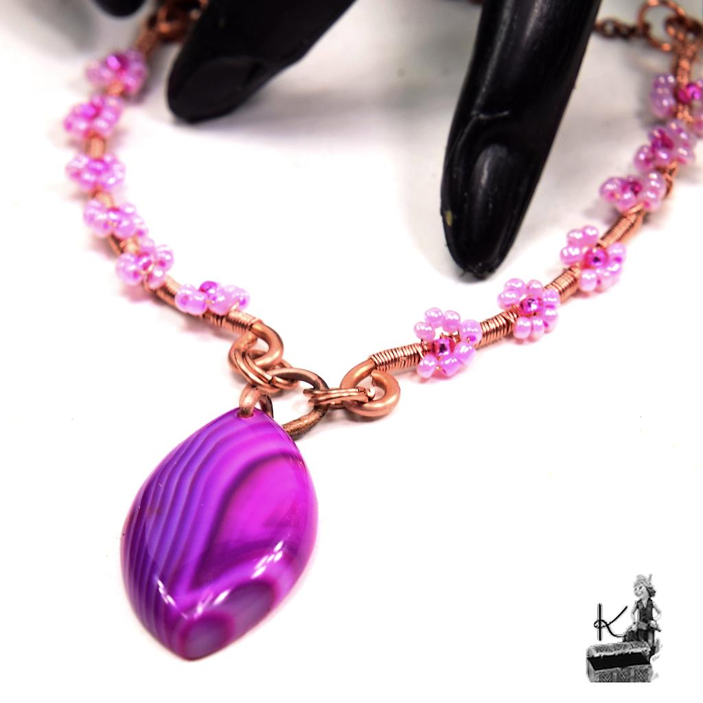Collier bohème Galla - agate bandée et cuivre naturel – Image 5
