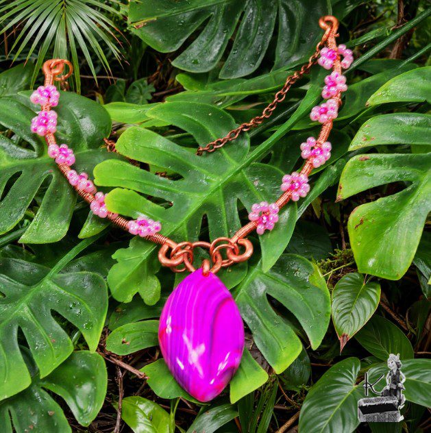 Collier bohème Galla - agate bandée et cuivre naturel – Image 7
