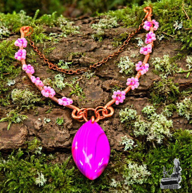 Collier bohème Galla - agate bandée et cuivre naturel – Image 6