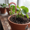 Mini tuteur pour plante Sanlya avec cristaux rouges facettés et pentacle, attrape-soleil pour décoration de jardin d'intérieur.