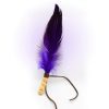Plume de fumigation Holly artisanale en oie violette, suédine et perles en bois, éventail rituel pour la purification.