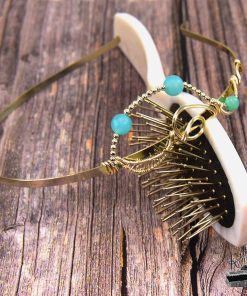 Serre-tête Shania – wire wrapped avec aigue-marine – Image 4