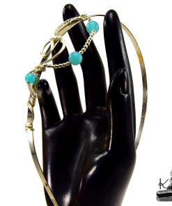Serre-tête Shania – wire wrapped avec aigue-marine – Image 5