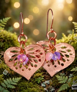 Boucles d'oreille Fingar - cuivre et verre tchèque – Image 4
