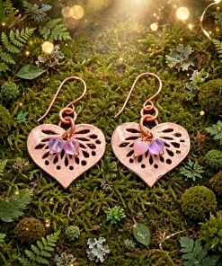 Boucles d'oreille Fingar - cuivre et verre tchèque – Image 5
