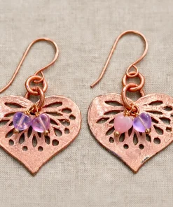 Boucles d'oreille Fingar - cuivre et verre tchèque – Image 6