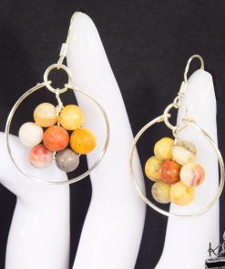Alternative view of Boucles d’oreille Katou – cuivre et crazy lace agate