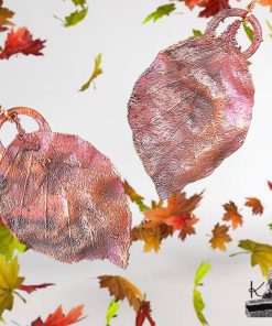 Boucles d'oreille Neirin - feuilles de  hêtre électroformés – Image 5
