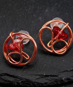 Boucles d’oreille tiges Silène– cuivre naturel – Image 6