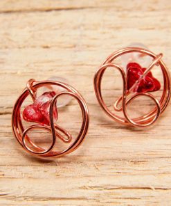 Boucles d’oreille tiges Silène– cuivre naturel – Image 5